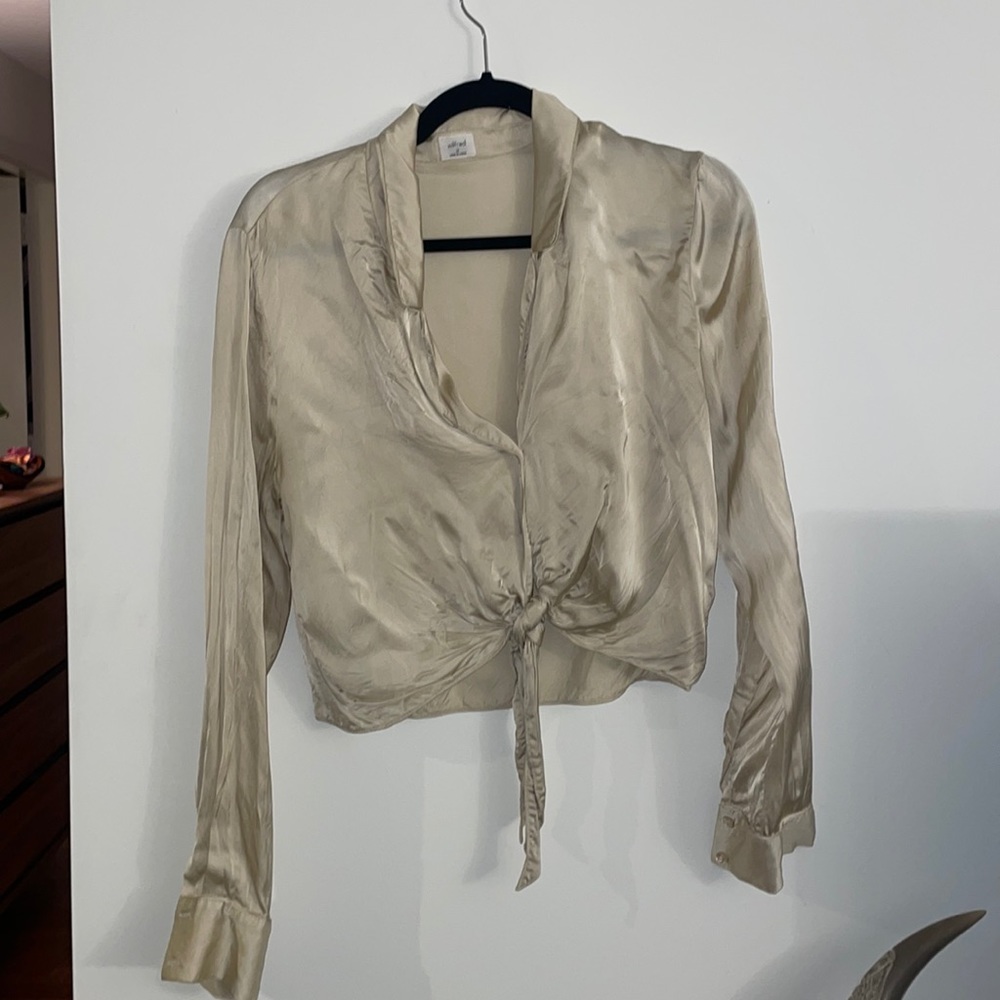 Wilfred Cream Silky Tie Blouse